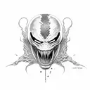 Black and White venom (marvel) tattoo design idea