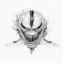 Black and White venom (marvel) tattoo design idea
