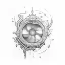 10mm socket  tehnical drawing tattoo design idea