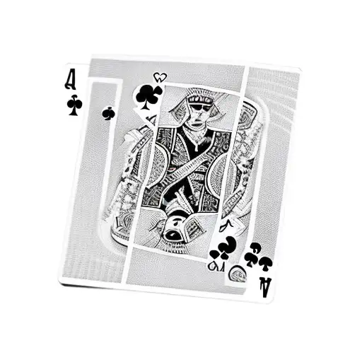 4 cards of poker representing two queen and two kings tattoo design idea