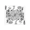 4 cards of poker representing two queen and two kings tattoo design idea
