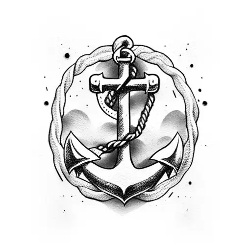 anchor with rope tattoo design idea