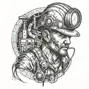 Miner Electrician tattoo design idea