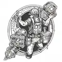 Miner Electrician tattoo design idea