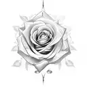 a cursive letter T with rose thorns surrounding it ring tattoo tattoo design idea