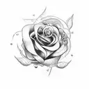 a cursive letter T with rose thorns surrounding it ring tattoo tattoo design idea