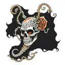 Skeleton worm tattoo design idea