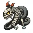 Skeleton worm tattoo design idea