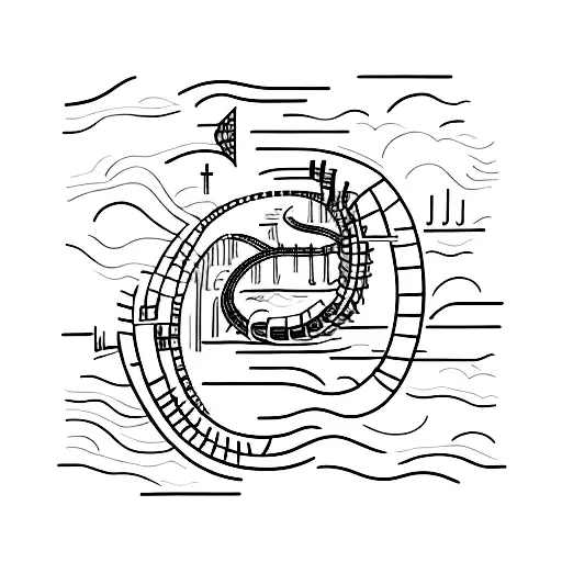 A tattoo depicting a rollercoaster ride with the words 'Depression' and 'Bipolar disorder' subtly incorporated, symbolizing the client's journey and resilience tattoo design idea