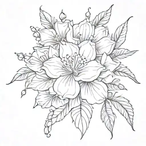 June birth flower, October birth flower, August birth flowers tattoo design idea