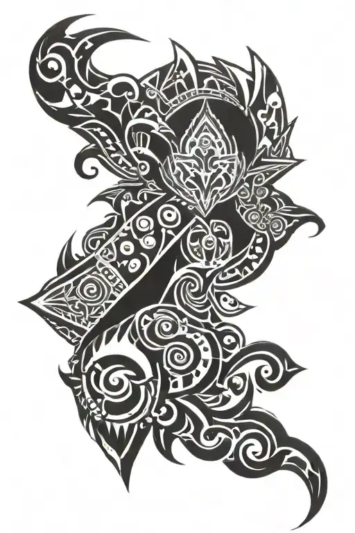 cyber tribal tattoo design idea
