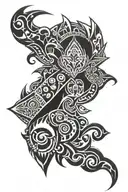 cyber tribal tattoo design idea
