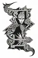 cyber tribal tattoo design idea