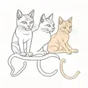2 sphinxes and a cat tattoo design idea