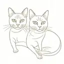 2 sphinxes and a cat tattoo design idea