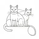 2 sphinxes and a cat tattoo design idea