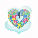 A heart-shaped lock with a keyhole, filled with colorful puzzle pieces representing the importance of self-care and mental health tattoo design idea
