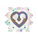 A heart-shaped lock with a keyhole, filled with colorful puzzle pieces representing the importance of self-care and mental health tattoo design idea