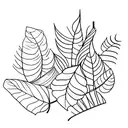 stack of books, single feather, fall leaves, two small cirkles, flowers tattoo design idea