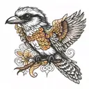 kookaburra wings spread tattoo design idea