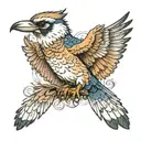 kookaburra wings spread tattoo design idea