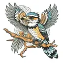 kookaburra wings spread tattoo design idea