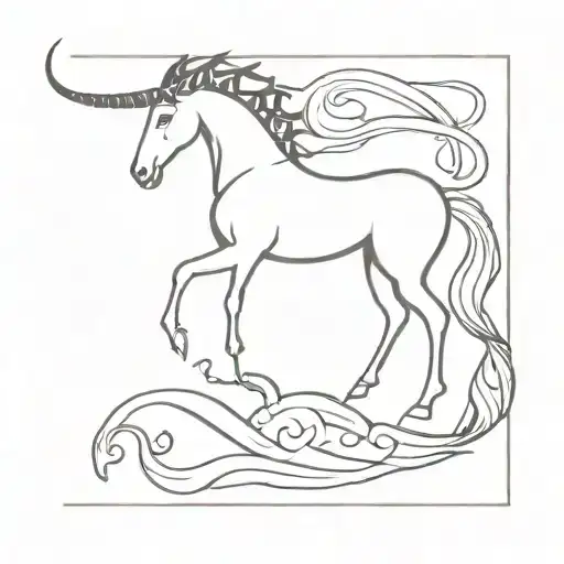 scorpion and behind a silhouette of a centaur tattoo design idea