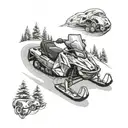 snowmobile design combining elements tattoo design idea