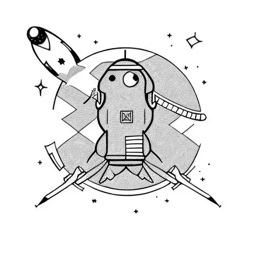 Astronaut fishing in space tattoo design idea
