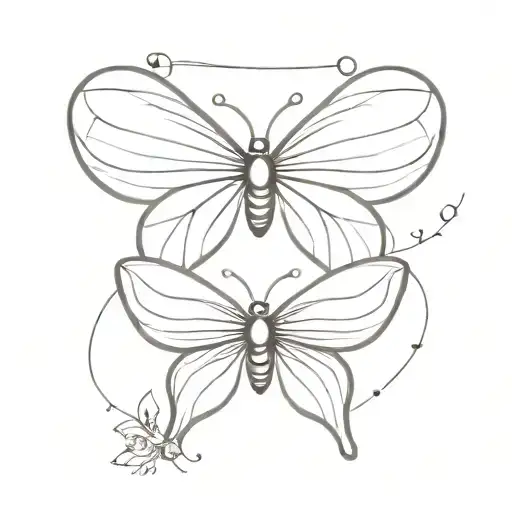 small butterfly with angel wings spread wide tattoo design idea