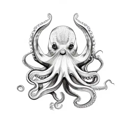 3 levels design of a octopus underneath a bear and butterfly on top  tattoo design idea