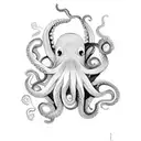 octopus underneath a bear and butterfly on top  tattoo design idea