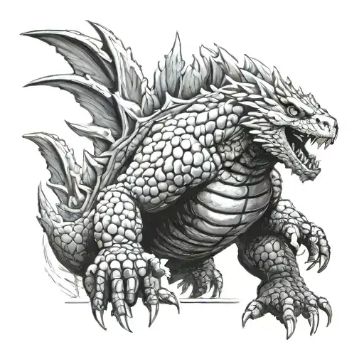 godzilla tattoo design idea