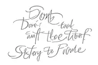 typewriter font of "don't leave before me, stay till the end." tattoo design idea