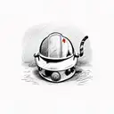 camp fire with firemens helmet  tattoo design idea