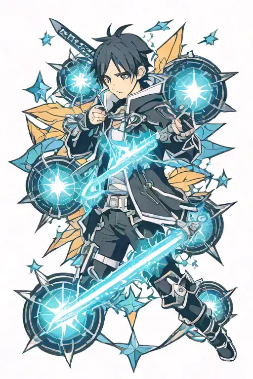 star kirito tattoo design idea