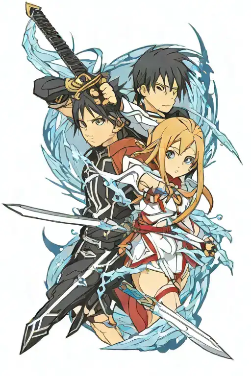 sword art online kirito sword x asuna tattoo design idea