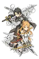 sword art online kirito asuna tattoo design idea