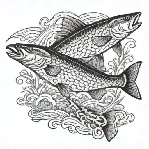 walleye white tail Minnesota state outline tattoo design idea