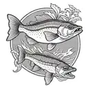 walleye white tail Minnesota state outline tattoo design idea