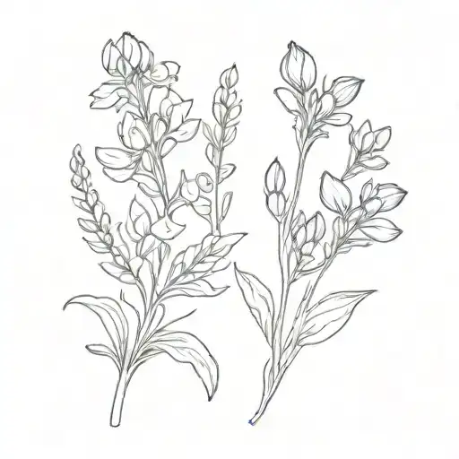 bluebonnet, violets, wild flowers tattoo design idea