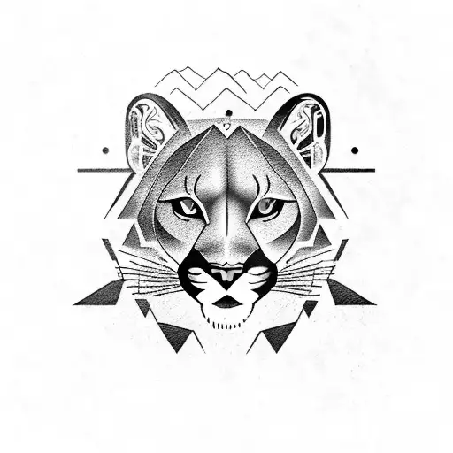 mountain lion tattoo design idea