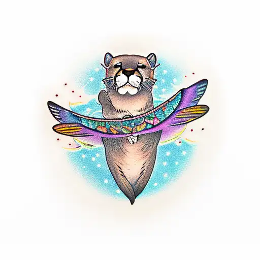 Butterfly mountain lion otter flicker bird dragonfly tattoo design idea
