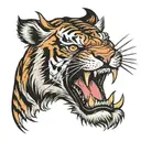 angry tiger face tattoo design idea