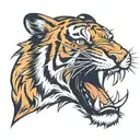 angry tiger face tattoo design idea