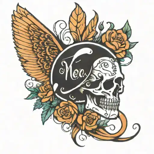 name and date of birth tattoo design idea