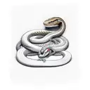 snake gets cut in half by a card tattoo design idea