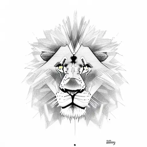 "222" lion king tattoo design idea