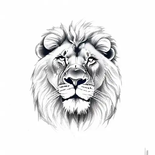 222 with lion tattoo design idea