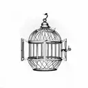 bird in a cage tattoo design idea